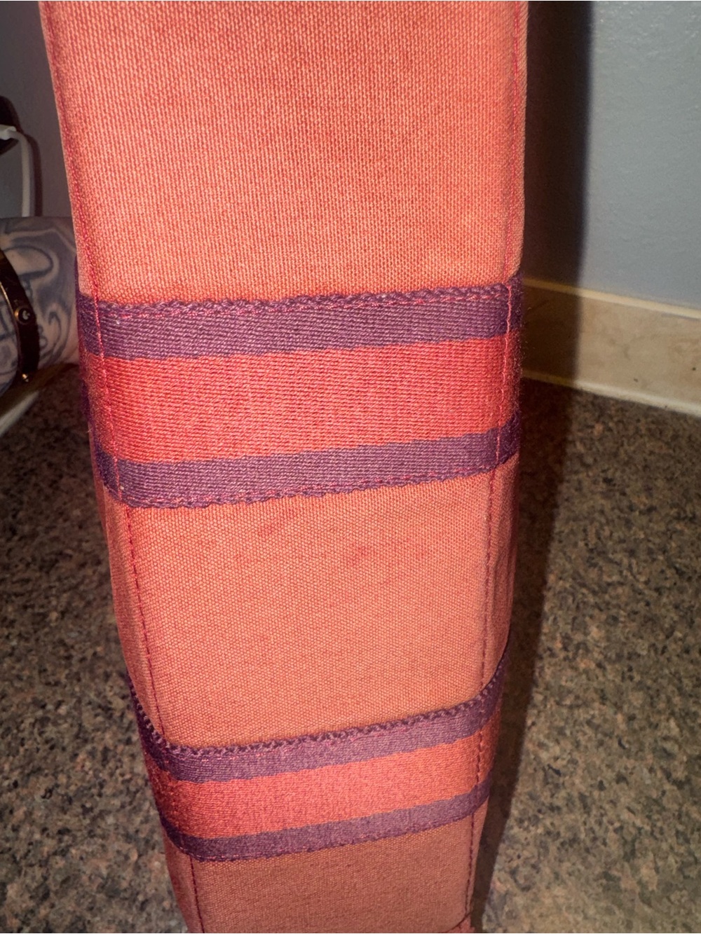 Hermes Red Canvas Tote with Dark Stripe Handles EUC - Picture 4 of 10